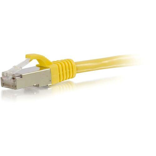 C2G-35ft Cat6 Snagless Shielded (STP) Network Patch Cable - Yellow (00875) Category 6 for Network Device - RJ-45 Male - RJ-45 Male - Shielded - 35ft - Yellow