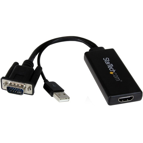 Convert a VGA signal from a laptop or desktop to HDMI USB-Powered - Convert VGA to HDMI - VGA to HDMI Connector - VGA to HDMI Adaptor - Laptop VGA to HDMI Converter - HDMI to VGA Dongle - VGA to HDMI Adapter Cable - VGA to HDMI USB Powered - 1080p