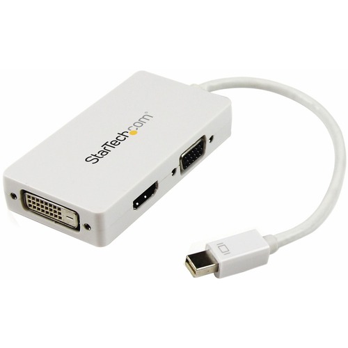 Connect a Mini DisplayPort-equipped PC or Mac to an HDMI VGA, or DVI Display - 3-in-1 mDP to VGA / DVI / HDMI Adapter - Ideal for connecting a mDP / Thunderbolt-equipped desktop and laptop computer such as a MacBook Pro or MacBook Air to VGA - / DVI / HDMI Projector or Display - 3 in 1 mDP Adapter / MacBook Air MacBook Pro to VGA / DVI / HDMI - Carry with your laptop and connect to any VGA, DVI or HDMI display - Similar to MDP2DVDVHD