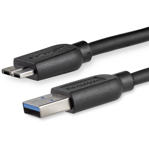 StarTech 2m (6ft) Slim SuperSpeed USB 3.0 A to Micro B Cable - M/M (USB3AUB2MS) Flexible cable for convenient positioning of USB 3.0 devices - USB 3.0 Micro B - Slim USB 3.0 to Micro B Cable - Thin USB 3 A to B Cable - Micro USB 3.0 to USB 3.0 - 2m Slim SuperSpeed USB 3.0 A to Micro B Cable - M/M - 2m 6ft