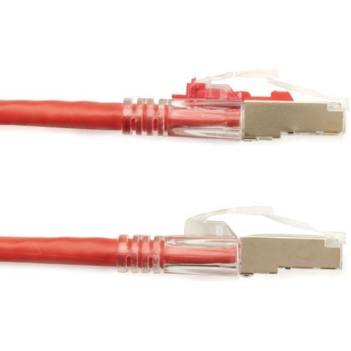 Black Box GigaBase 3 Cat.5e (F/UTP) Patch Network Cable (C5EPC70SRD10) 10 ft Category 5e Network Cable for Patch Panel, Wallplate, Network Device - First End: 1 x RJ-45 Network - Male - Second End: 1 x RJ-45 Network - Male - 1 Gbit/s - Patch Cable - Shielding - Gold Plated Contact - CM - 24 AWG - Red