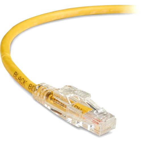 Black Box GigaBase 3 Cat.5e UTP Patch Network Cable (C5EPC70YL06) 6 ft Category 5e Network Cable for Patch Panel, Wallplate, Network Device - First End: 1 x RJ-45 Network - Male - Second End: 1 x RJ-45 Network - Male - 1 Gbit/s - Patch Cable - Gold Plated Contact - CM - 24 AWG - Yellow