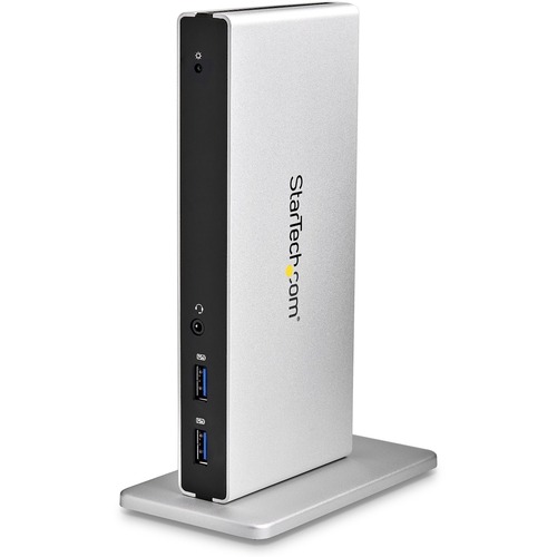 Dual Monitor Docking Station - 2 x DVI Ports - USB-A Dock for PC and MacBook Laptops - Two Fast-Charge USB 3.0 Type-A Ports for Charging Mobile Devices - Five USB Type-A Ports - Gigabit Ethernet - Headset Jack