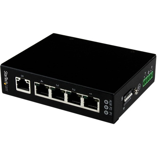 Network up to 5 Ethernet devices through a rugged, industrial Gigabit Ethernet switch - 5 Port Unmanaged Industrial Gigabit Ethernet Switch - DIN Rail / Wall-Mountable Network Switch - Rugged IP30-Rated Gigabit Switch - Industrial Ethernet Switch