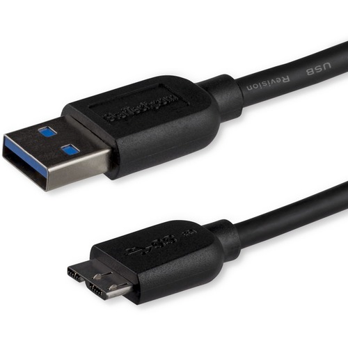 Position your USB 3.0 Micro devices near your desktop or laptop easily, with a thin, more flexible cable - USB 3.0 Micro B - Slim USB 3.0 to Micro B Cable - Thin USB 3 A to B Cable - 2m Mobile Charge Sync USB 3.0 Micro B Cable for phones and tablets