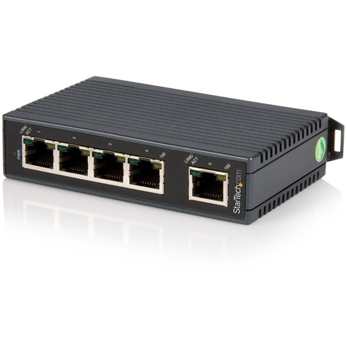 Expand your network connectivity with this rugged unmanaged network switch - Fast 10/100Mbps Switch - DIN rail mountable w/ built-in bracket - IP30-rated - Wide range 12-48V DC terminal block - Energy-Efficient Ethernet - Wider operating temperature