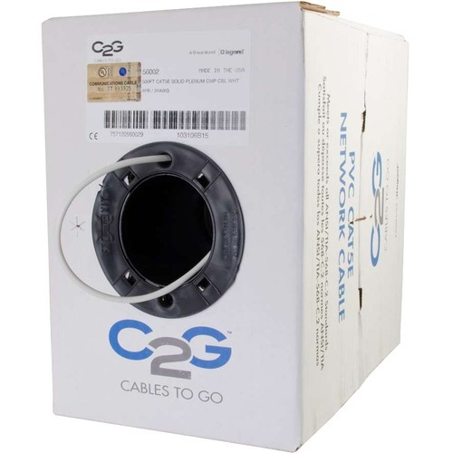500 ft Category 5e Network Cable for Network Device - First End: Bare Wire - Second End: Bare Wire - 24 AWG - White