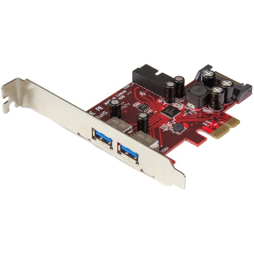 Add front or rear panel USB 3.0 ports to your computer case using USB 3.0 motherboard-style headers - 4 Port PCI Express USB 3.0 Card - 2 External &amp; 2 Internal - SATA Power - UASP Support - 2 Internal Headers - Adapter Card w/ Win 8 Native OS Support