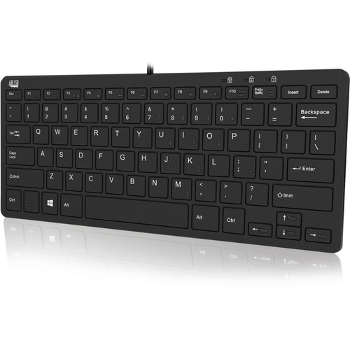 Cable Connectivity - USB Interface - 78 Key Windows Key Hot Key(s) - English (US) - QWERTY Layout - Desktop Computer, Point of Sale (POS), Kiosk - Windows - Scissors Keyswitch - Black