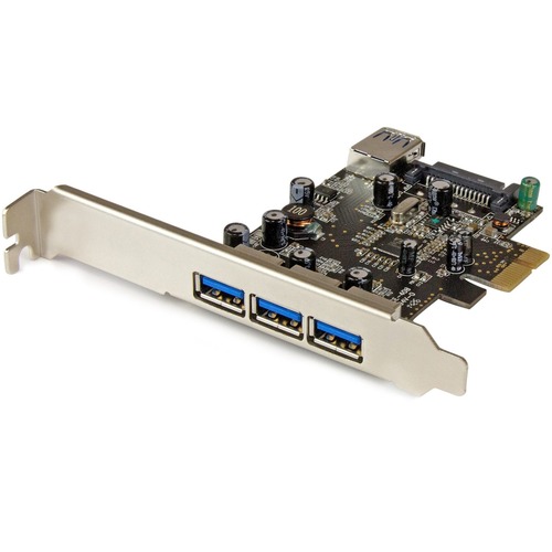 Add four USB 3.0 ports - three external and one internal port - to your computer - 4 Port PCIe USB 3.0 Card - Cost-effective USB 3.0 Adapter Card - Easy to install with native OS support in Windows 8.1 8 and 7 - Standard and low-profile USB card