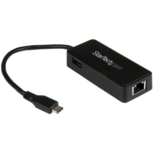Use the USB Type C port on a laptop to add a GbE port &amp; USB Type A port - USB 3.0 - USB-C to Gigabit Ethernet Adapter - USB C Ethernet Adapter - Works w/ MacBook, Chromebook Pixel, Dell XPS 12 &amp; Latitude 12 7000 Series 2-in-2 - USB C Network Adapter