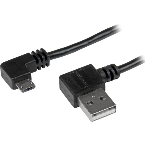 Charge and sync your Micro-USB device from a hard to reach USB-port - 3ft USB A to Micro B Cable - 1m Right Angle Micro USB Cable - 3' Right Angle USB A to Right Angle Micro B Cable - Micro-USB Cable with Right-Angled Connectors - M/M