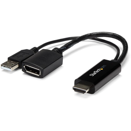 Connect an HDMI laptop or desktop to a DisplayPort monitor, using this compact, USB-powered adapter - HDMI to DisplayPort Adapter - HDMI to DisplayPort Converter - HDMI to DP Adapter - Active HDMI to DisplayPort Adapter - HDMI 1.4 to DisplayPort 1.2