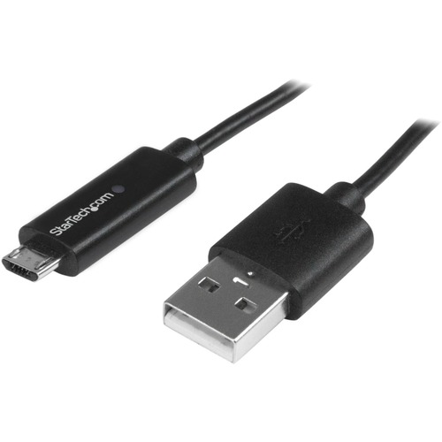Know when your Micro-USB mobile devices are fully charged - 1m USB to Micro USB Cable - USB to Micro USB Charging Cable with LED - USB A to USB Micro-B Cable M/M - 3 ft Micro USB Cable with LED Charging Light - Guaranteed reliability, 2-year warranty
