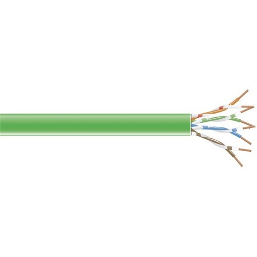1000 ft Category 6 Network Cable for Network Device - First End: Bare Wire - Second End: Bare Wire - CMP, Plenum - 23 AWG - Green - TAA Compliant