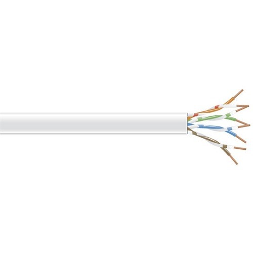 1000 ft Category 6 Network Cable for Network Device - First End: Bare Wire - Second End: Bare Wire - CMP, Plenum - 23 AWG - White - TAA Compliant
