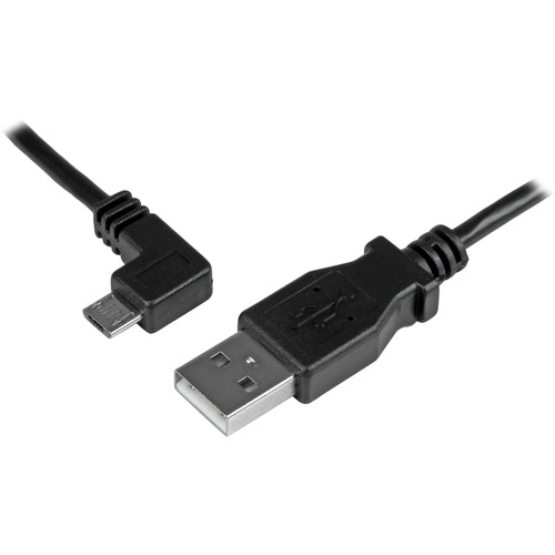 Charge power-hungry mobile devices with this 24 AWG Micro-USB cable - 2m Left Angle Micro USB Cable M/M - 6 ft Angled Micro USB Cable - USB Charging Cable - 6' USB to Micro USB Charging Cable - Smartphone Charging Cable - Charge &amp; Sync Cable, 24 AWG