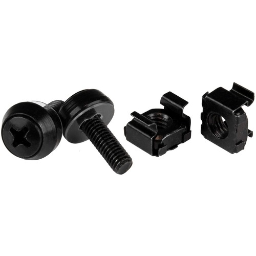 These high-quality M5 x 12mm screws and cage nuts make it easy to mount equipment in your server rack or cabinet - M5 Rack Screws - M5 Cage Nuts - M5 Screws - M5 Mounting Screws - M5 Screws and Cage Nuts - 100 Pack - All-black steel construction