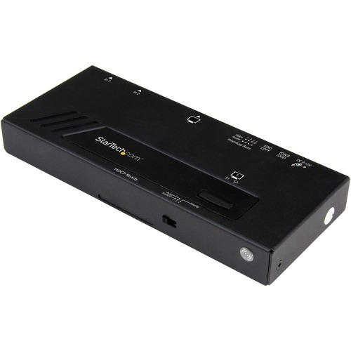 Switch between two HDMI sources on a single HDMI display w/ 4K video resolution &amp; fast switching for minimal disruption - 2-Port HDMI automatic video switch - 4K 2x1 HDMI switch - 4K UltraHD HDMI switch - RS-232 serial control interface