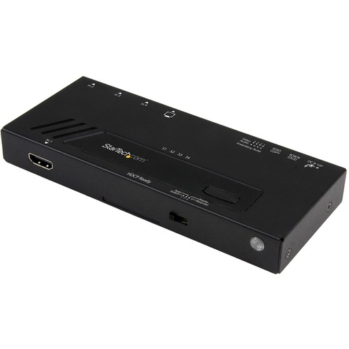 Switch between four HDMI sources on a single HDMI display w/ 4K video resolution &amp; fast switching for minimal disruption - 4-port HDMI automatic video switch - 4K 4x1 HDMI switch - 4K UltraHD HDMI switch - RS-232 serial control interface