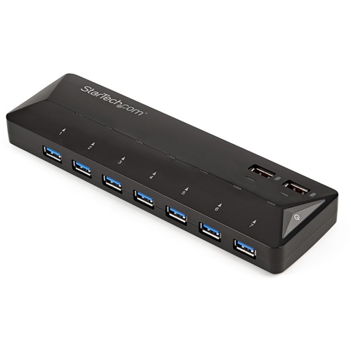 Add seven USB 3.0 (5Gbps) ports to your computer plus fast-charge two mobile devices - 7-Port USB 3.0 Hub plus two Dedicated Charging Ports - USB hub w/ 2 x 2.4A Fast-Charging Ports for smartphones &amp; tablets incl. Apple iPhone, iPad &amp; Samsung Galaxy