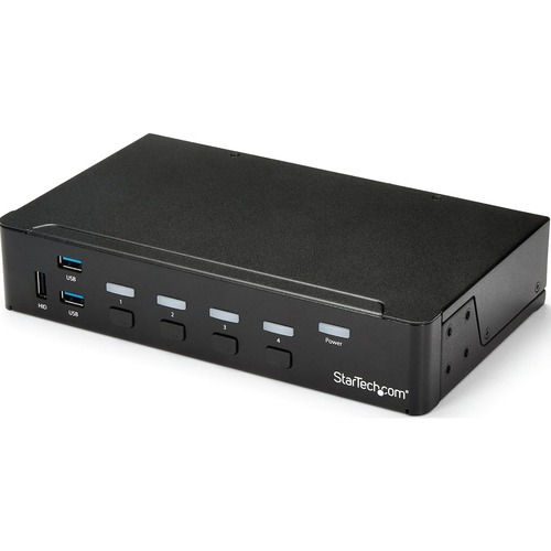 Control four HDMI computers using a single console, with built-in USB 3.0 hub for sharing additional peripheral devices - 3.5mm audio support - USB KVM Switch - HDMI KVM - Built-in USB 3.0 hub for Peripheral devices - 4-Port KVM Switch - KVM USB 3.0