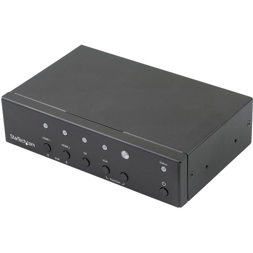 Switch between DisplayPort, VGA or two HDMI source devices on one display, with automatic and priority switching - 4K resolution support - Automatic switching - DisplayPort to HDMI switch - VGA to HDMI switch - Multi-input to HDMI Converter Switch