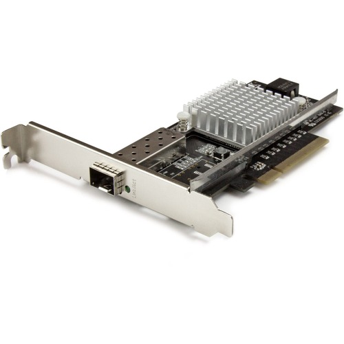 StarTech 10G Network Card ? MM/SM ? 1x Single 10G SPF+ slot ? Intel 82599 Chip ? Gigabit Ethernet Card ? Intel NIC Card (PEX10000SFPI) Get advanced connectivity over multi-mode or single-mode fiber, by adding a 10GBase-LR/SR open SFP+ port to your server or workstation - 1-Port 10G Open SFP+ network card with Intel Chip - PCI Express 10GbE NIC w/ Open SFP+ for SR or LR transceivers