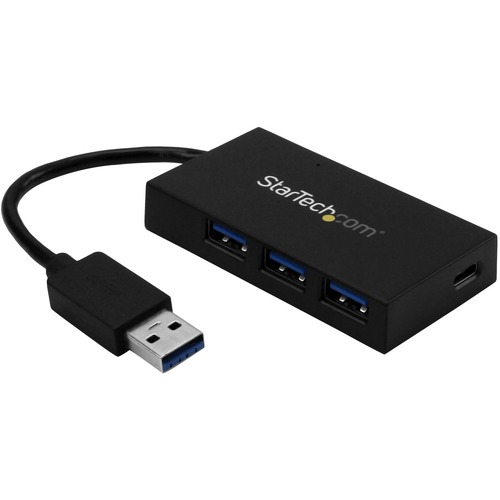 4 Port USB 3.0 hub - USB-A host to 3x USB Type-A + 1x USB-C - SuperSpeed 5Gbps (USB 3.1/3.2 Gen 1) - USB Bus or Self Powered portable/desktop USB hub - Charge up to 2.4A (12W) on any port 20W max. with incl. 5V 4A power adapter - OS Independent