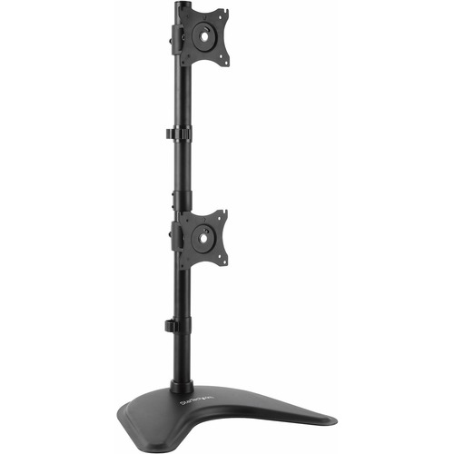 Increase productivity and free up workspace by mounting two monitors with this attractive desktop stand - Vertical Dual Monitor Stand - Works on VESA Mount compliant monitors incl Acer, HP &amp; Samsung - Steel - For monitors 13 to 27in (up to 22lb/10kg)
