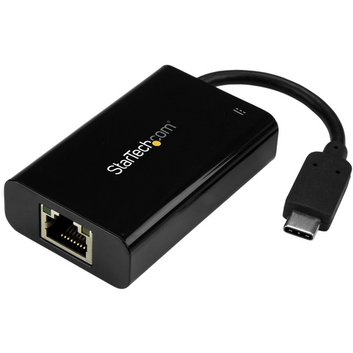 USB C to Gigabit Ethernet Adapter to connect to a wired LAN w/RJ45 from USB Type-C/Thunderbolt 3 device - USB C Network Adapter w/ Power Delivery 2.0 passthrough Charging - For Apple MacBook Pro/Microsoft Surface/HP EliteBook - Link LED - 2Yr warr