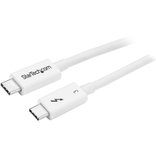 Provide 4x times the data transfer speed of any other cable type &amp; enable dual 4K 60Hz video - Power your devices - Thunderbolt 3 USB-C Cable - White Thunderbolt 3 USB Type C Cable - 0.5m Thunderbolt Cable - 50cm Thunderbolt 3 USB-C DisplayPort Cable