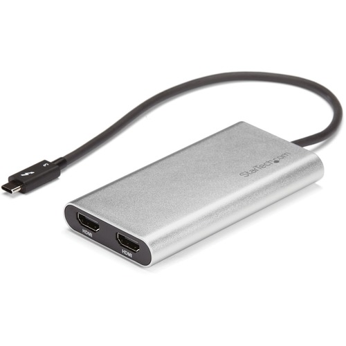 Thunderbolt 3 to 2x HDMI 2.0 4K 60Hz Video Adapter | 7.1ch Audio | HDCP 2.2/1.4 | Dual Monitor adapter works w/ 1440p &amp; 1080p - Supports MacBook Lenovo Dell HP - Tested w/LG Samsung Sony Dell ASUS ACER BenQ displays - Driverless setup - TB3 certified