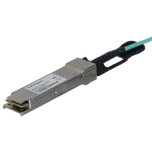 100% MSA Uncoded active optical cable (AOC) - 15m Cable, 40 Gbps, Active Optical Fiber, 2x QSFP+ Pluggable Connector - Works with MSA compliant switches that accept uncoded transceivers and modules - Hot-Swappable + MSA Compliant - Lifetime Warranty