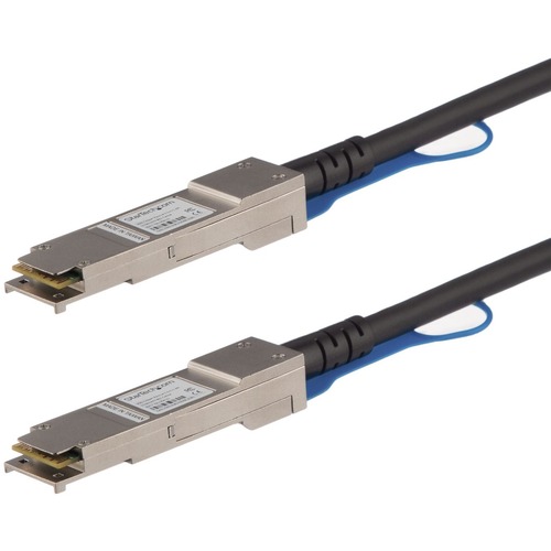 QSFP+ Direct-Attach Twinax cable complies w/ MSA industry standards - Copper Twinax Cable length: 3 m - Copper QSFP+ cables use cost effective copper compared to fiber - SFP cable low power consumption: < 0.1 W - Copper DAC cable is hot-swappable