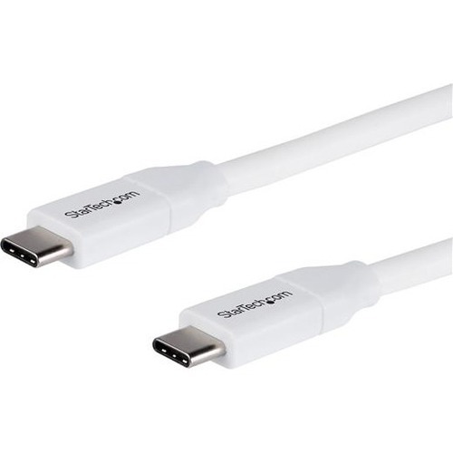 6.56 ft Thunderbolt 3 Data Transfer Cable for Notebook, MacBook Pro, MacBook, Chromebook, Power Bank, Docking Station - First End: 1 x 24-pin USB 2.0 Type C Thunderbolt 3 - Male - Second End: 1 x 24-pin USB 2.0 Type C Thunderbolt 3 - Male - 480 Mbit/s - Shielding - Nickel Plated Connector - 24/26 AWG - White - 1 Each