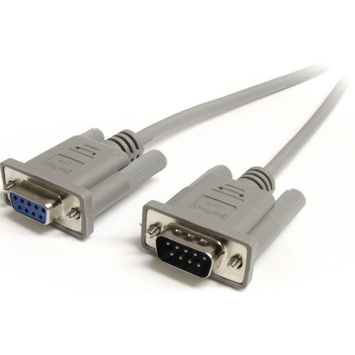 StarTech 10 ft Straight Through Serial Cable - M/F (MXT10010) DB-9 Male Serial - DB-9 Female Serial - 10ft - Gray
