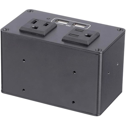 Power Outlet Module for Conference Table Connectivity Box - Add convenient power &amp; charging capability to a boardroom or huddle space - Desktop outlet features AC outlets and 2.4 amp USB ports - ETL certification - Table-mounting bracket included