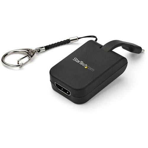 USB-C (DP 1.2 Alt Mode/HBR2) to HDMI 1.4 video |4K 30Hz/7.1 Audio/HDCP 2.2/1.4 | 1080p/TB3 Compatible - USB Type-C to HDMI adapter converter w/ wrap-around cable and keychain ring - Works w/ Dell Samsung Asus LG displays ? Driverless OS independent