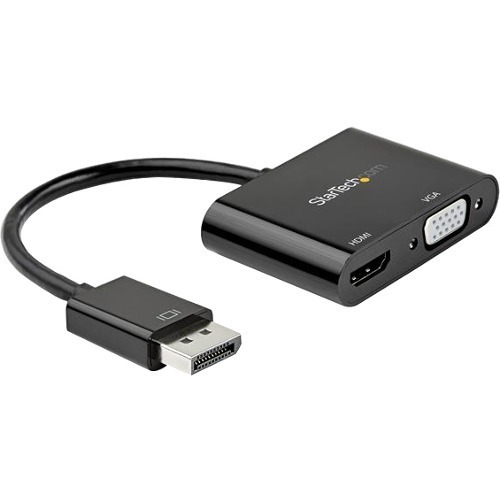 2-in-1 DisplayPort 1.2 (HBR2) to HDMI 2.0 4K 60Hz UHD HDR or VGA 1080p monitor adapter | HDMI: 7.1 audio/HDCP 2.2/1.4 ? Active DP multiport video converter works w/ DP/DP++ source incl workstations/desktops/laptops/docks ? Driverless OS independent