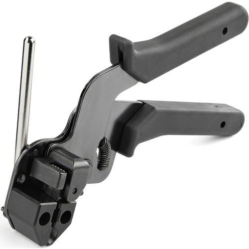 Metal cable tie tool gun quickly &amp; easily installs 316SS stainless steel ties - One-squeeze mechanism tightener - Tensioning &amp; cutting installation tool works w/any length of zip tie wrap - Supports widths from 0.18in to 0.31in - Tensioner &amp; cutter