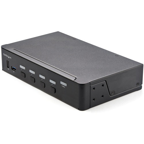 4 Port HDMI KVM Switch with 2 Port USB 3.0 Hub 5Gbps - Hotkey/Push Button - Ultra HD 4K 60Hz HDR10 HDMI 2.0 (3840x2160) - HDCP 2.2 - EDID, HDCP Emulation - Front Facing USB 3.0 Port - 4x USB HID - 2 or 7.1ch Audio - OS Independent - 2 Year Warr - TAA