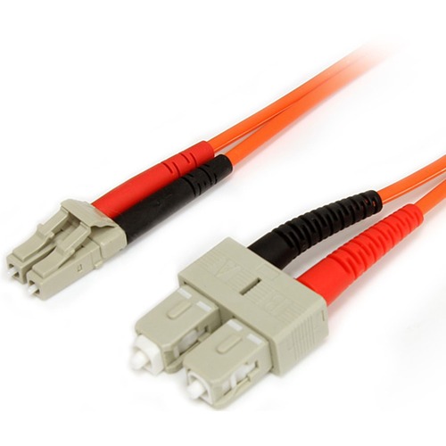 Connect fiber network devices for high-speed transfers with LSZH rated cable - 5m LC/SC Fiber Optic Cable - 5 m LC to SC Fiber Patch Cable - 5 meter LC to SC Fiber Cable - Multimode Duplex 62.5/125 - LSZH - LC/SC - OM1 Fiber Cable - Lifetime Warranty