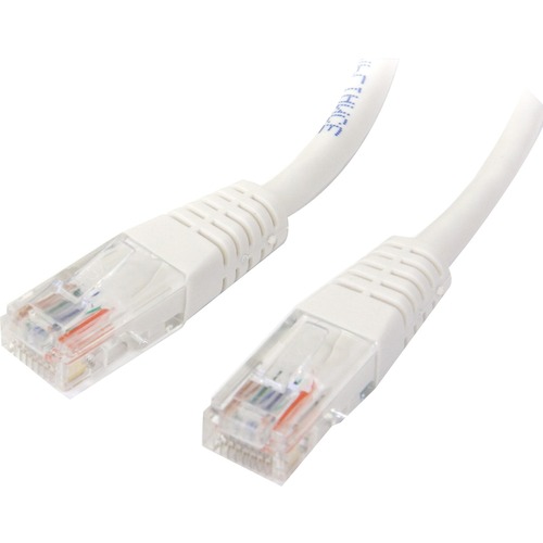 StarTech 2 ft White Molded Cat5e UTP Patch Cable (M45PATCH2WH) Make Fast Ethernet network connections using this high quality Cat5e Cable, with Power-over-Ethernet capability - 2ft Cat5e Patch Cable - 2ft Cat 5e Patch Cable - 2ft Cat5e Patch Cord - 2ft Molded Patch Cable - 2ft RJ45 Patch Cable