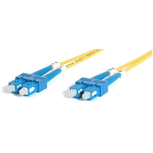 Connect fiber network devices for high-speed transfers with LSZH rated cable - 2m SC Fiber Optic Cable - 2 m SC to SC Fiber Patch Cable - 2 meter SC Fiber Cable - Single-Mode Duplex 9/125 - LSZH - SC/SC - OS1 Fiber Cable - Lifetime Warranty