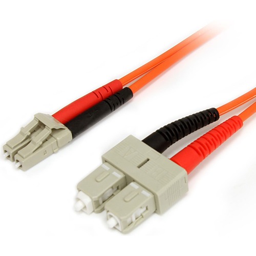 Connect fiber network devices for high-speed transfers with LSZH rated cable - 3m LC/SC Fiber Optic Cable - 3 m LC to SC Fiber Patch Cable - 3 meter LC to SC Fiber Cable - Multimode Duplex 62.5/125 - LSZH - LC/SC - OM1 Fiber Cable - Lifetime Warranty