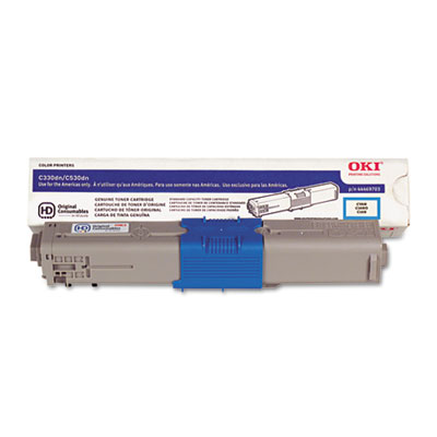 44469703 Cyan Toner; Yield: 3,000 pages
