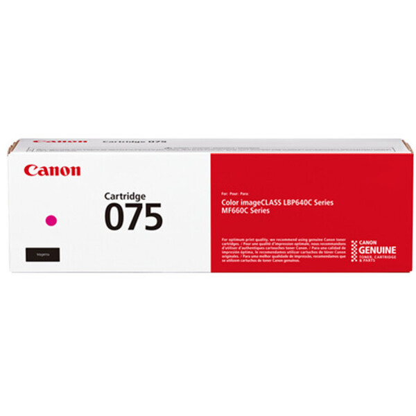 Canon 075 Magenta Toner Cartridge For use with MF660 Series and LBP640 Series laser printers.