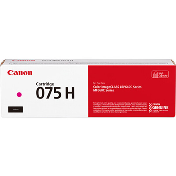 Canon 075 Magenta High Capacity Toner Cartridge (6367C001) For use with MF660 Series and LBP640 Series laser printers.