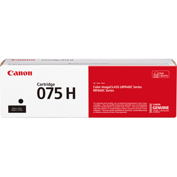 Canon 075 Black High Capacity Toner Cartridge (6369C001) For use with MF660 Series and LBP640 Series laser printers.